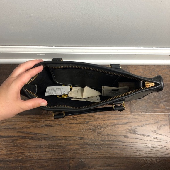 Vintage Rare Coach Black Leather Tote Satchel New York Original Paperwork Office - Picture 12 of 16